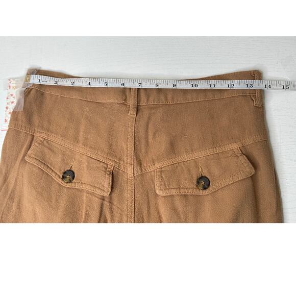 Free People New! Faded Love Linen Blend Pants Brown Casual Boho Size 26 - Picture 11 of 14